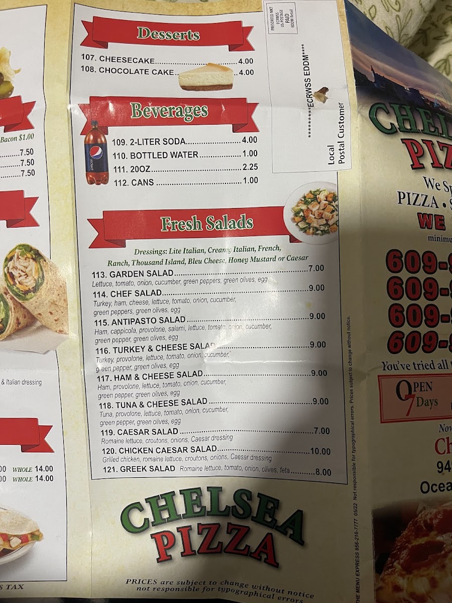 Menu Chelsea Pizza Ocean City-10